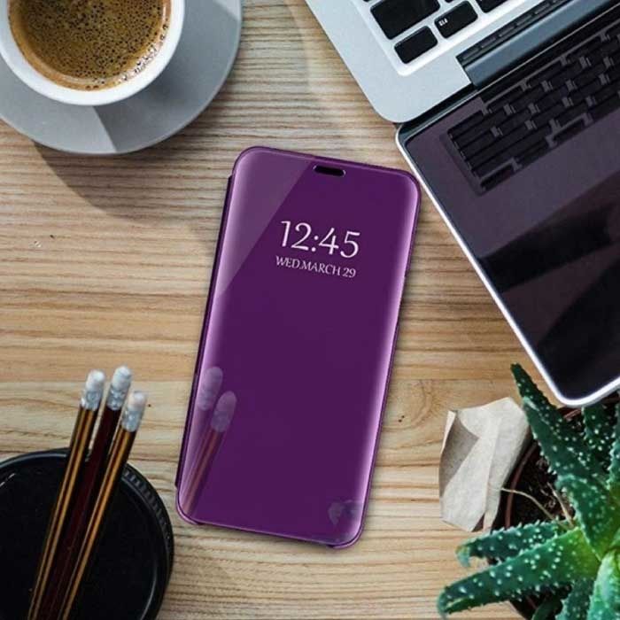 Eurynome Oppo Find X2 Pro Smart Spiegel Flip Case Cover - Paars