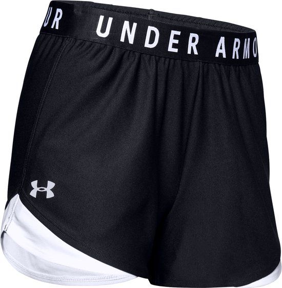 Under Armour Play Up Shorts 3.0 Dames Sportbroek - Zwart/Wit - Maat XL