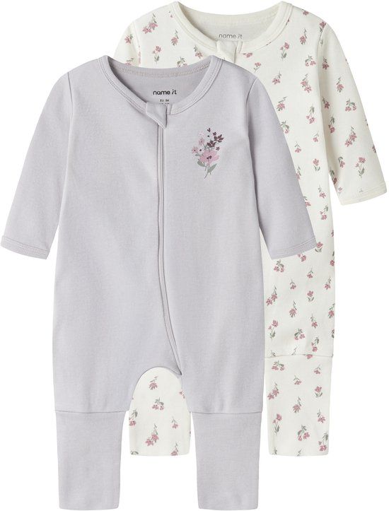 NAME IT NBFNIGHTSUIT 2P ZIP FF FLOWER NOOS Baby Pyjamas
