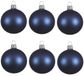 Decoris Kerstballen - 6 stuks - Donkerblauw - 8 cm - Glas - Mat - Velvet
