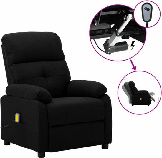 vidaXL Massagestoel elektrisch stof zwart
