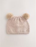 Next - Baby-beanie met twee pompons - Bruin