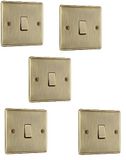 BG Electrical nab12 5 stuks antiek messing schakelaar 2-weg 10AX
