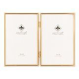 Lawrence Frames Scharnierend eenvoudig gouden metalen fotolijstje, 10,2 x 15,2 cm, dubbel