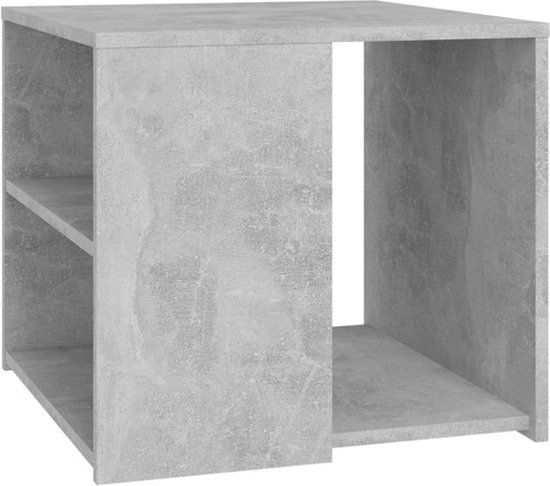 vidaXL Bijzettafel 50x50x45 cm bewerkt hout betongrijs