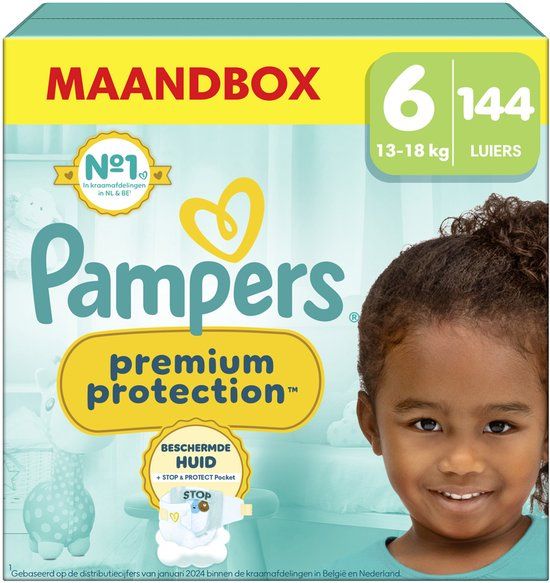 Pampers Premium Protection Maat 6 - 144 Luiers - Maandbox