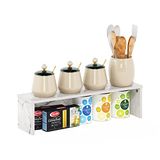 Furinno HELENA Keuken Aanrecht Organizer, 67 cm Keuken Aanrecht Planken, Stapelbare Organizer Plank, Kruidenrek voor Keuken, Bijkeuken, Koffiebar, Marmer Wit