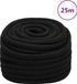 vidaXL Corde de travail - 25 mm - 25 m - Polyester - Noir