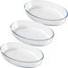 Chef Traiteur Plat ovale en verre borosilicaté - 3x - ovale - 3 litres - 35 x 24 x 7 cm