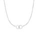 Lucardi Dames Stalen ketting met 2 cirkels - Ketting - Staal - Zilverkleurig - 47 cm