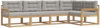 vidaXL - Hoek loungeset - 5 zitplekken - Polyester - Wit en lichtgrijs