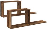 vidaXL Zwevende schappen 2 st Oud hout 80 x 15 x 30 cm Bewerkt hout