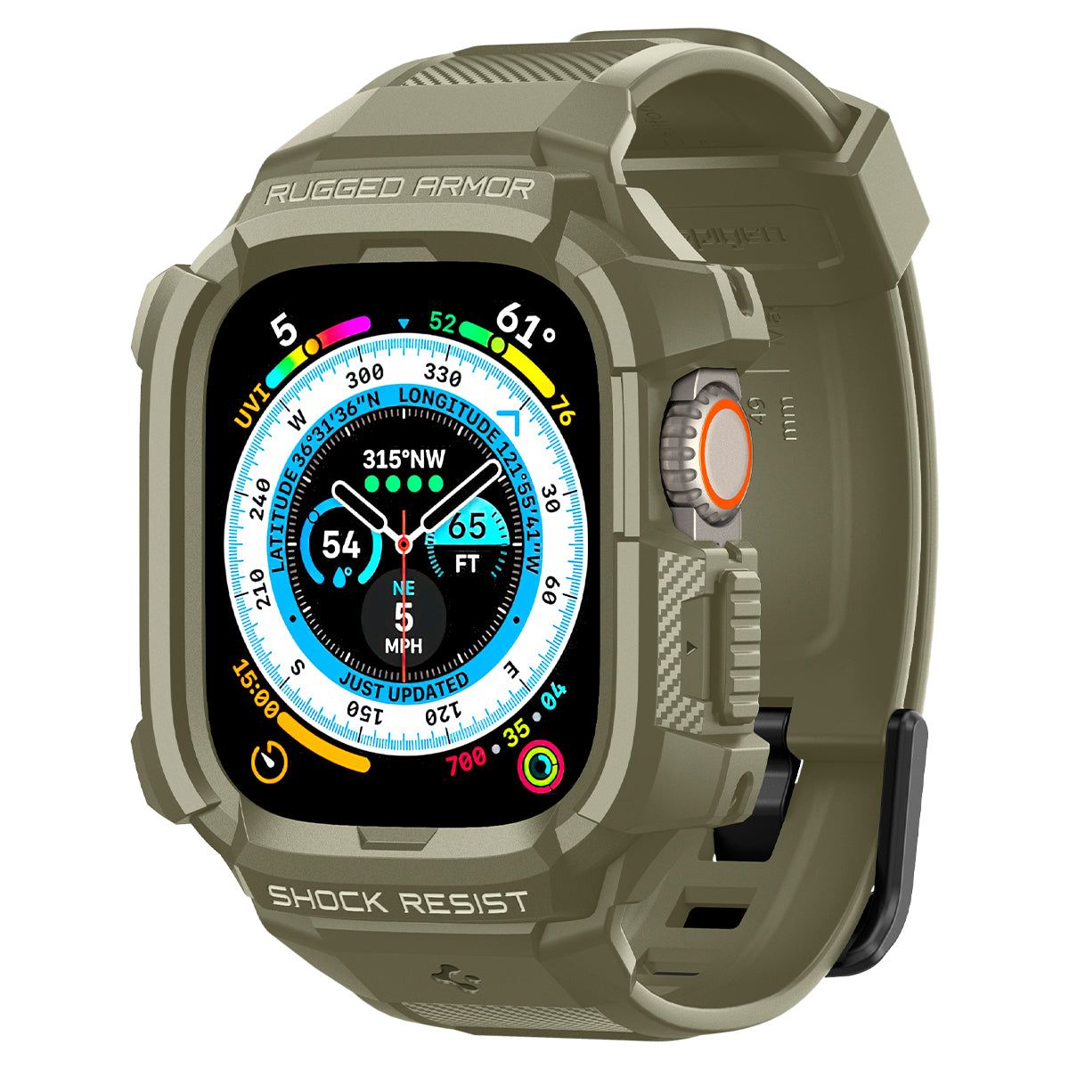 Spigen Rugged Armor Case for Apple Watch Ultra (49mm) - Khaki - TPU