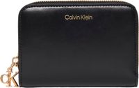 Calvin Klein Portemonnee van Leer met Ritssluiting - Zwart