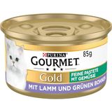 Gourmet Gold Mousse met Groenten Kattenvoer Natvoer met Lam en Sperziebonen - 12x85g