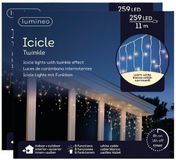 Lumineo IJspegel verlichting - 2x - 259 led lampjes - warm wit - 1100 cm - kerstverlichting - timer