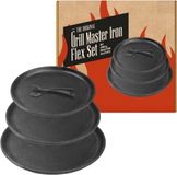 Grill Master Set - Fonte - 3-delig - Inclusief deksel - Zwart