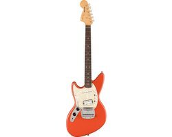 Fender Kurt Cobain Jag-Stang LH RW Fiesta Red elektrische gitaar met deluxe gigbag