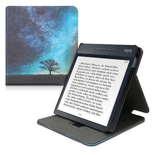 kwmobile hoes compatibel met Kobo Libra H2O Hoesje voor ereader in blauw/grijs/zwart