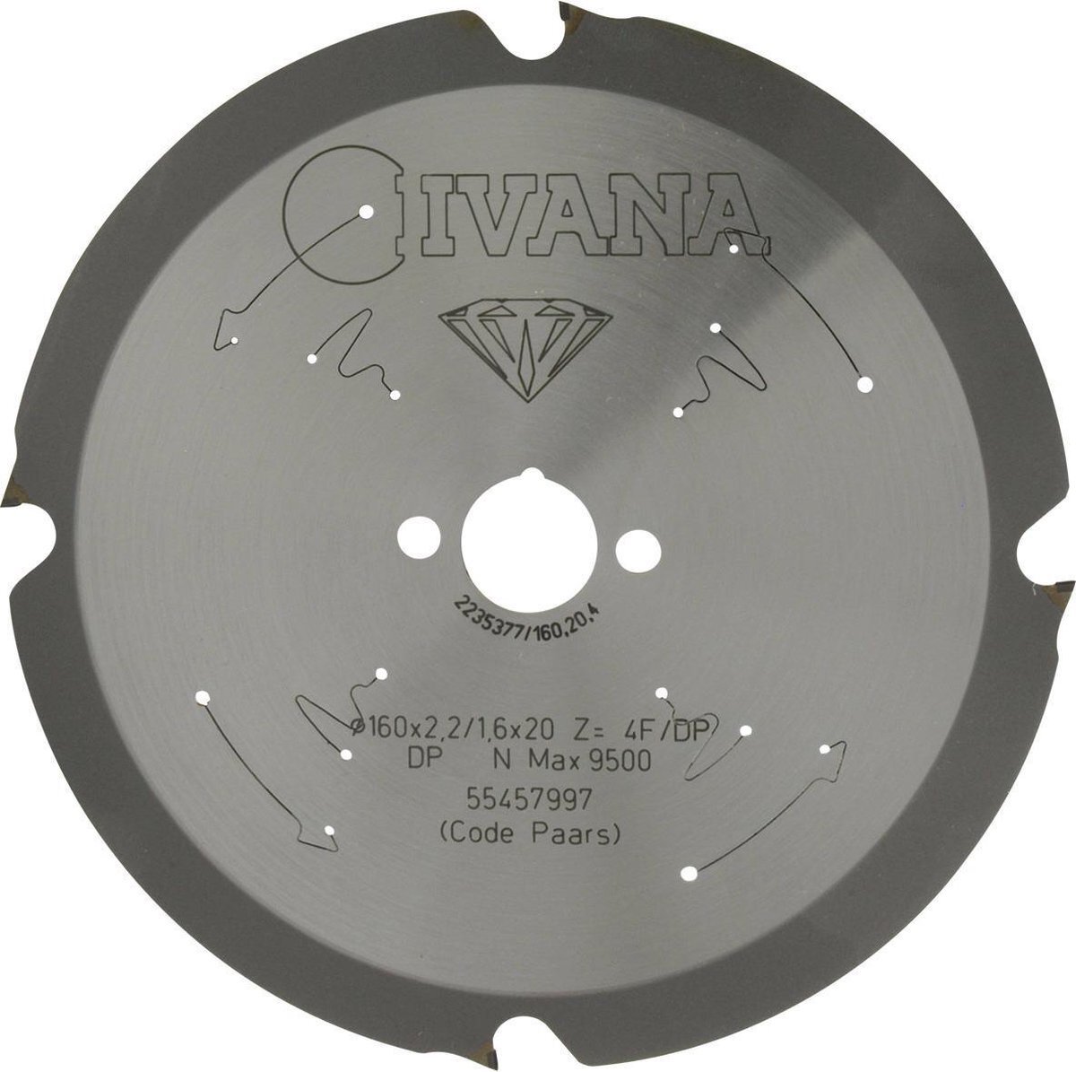 Ivana Cirkelzaagblad 160X20 Z= 4F Diamant Cement Ge
