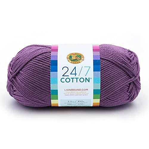 Lion Brand Yarn Company Cotton Yarn, 100% Cotton, Violet