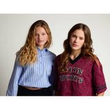 LOOXS 10sixteen rechtvallende blousetop met backprint - lichtblauw