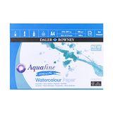 Daler-Rowney Aquafine gladde, warmgeperste aquarel en gouache 300 g/m² A4-papierblok, 1 zijde gelijmd, natuurlijk wit, 12 vellen