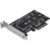 SilverStone SST-ECM27 NVMe adapterkaart, 1 slot en 2 sleuven SATA M.2 SSD op PCI-E x4