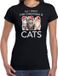 Bellatio Decorations Kitten Kerstshirt / Kerst t-shirt All i want for Christmas is cats zwart voor dames - Kerstkleding / Christmas outfit M