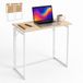 Merkloos bureau - naturel-wit - 80x74x40 cm - hout