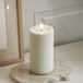 Bougie LED rainurée D 8 x 15 cm Blanc