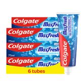 Colgate Dentifrice Max Fresh Cristaux Fraîcheur, Lot de 6 x 75ml