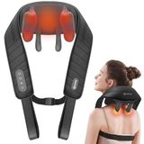 COMFIER 6D nekmassageapparaat, draadloos schouder- en nekmassageapparaat met 2 warmtestanden, wasbare overtrek, dieptenetmassage, cadeau voor mama en papa