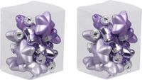 Merkloos / Sans marque Othmar Decorations Bv 24x Sterretjes kersthangers/kerstballen amethyst paars van glas - 4 cm - mat/glans - Kerstboomversiering