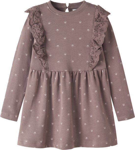 GUPPY BABY BESTSELLER A/S GUPPY BABY sweatjurk met ruches en print - oudroze
