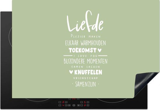 KitchenYeah® Inductie beschermer 77x51 cm - Bruiloft - Quotes - 'Liefde' - Inductiebeschermer