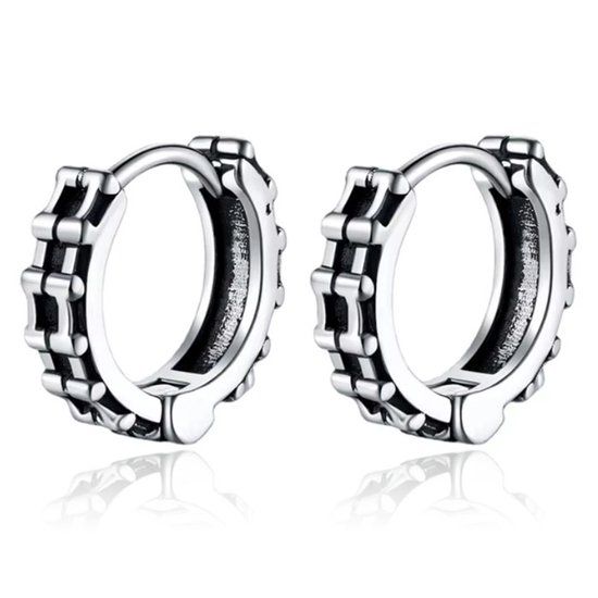 Mendes Oorbellen RVS zilverkleurig – Gear Edge Hoop