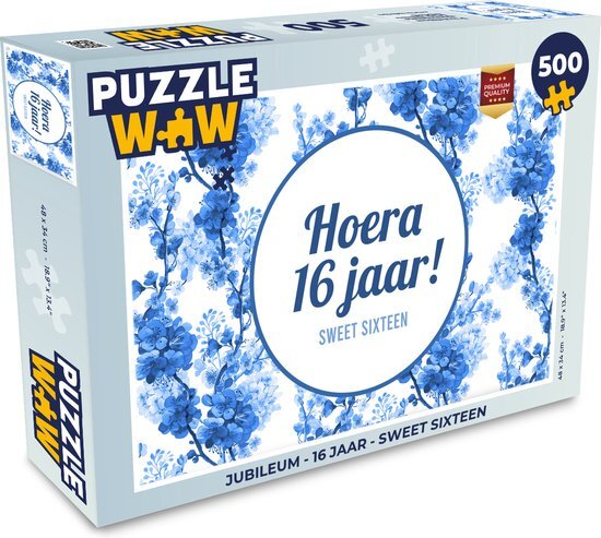 MuchoWow Puzzel Jubileum - 16 jaar - Sweet Sixteen - Legpuzzel - Puzzel 500 stukjes