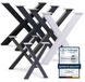 HOLZBRINK Pied de Table en métal Blanc en Forme de X | Pied de Table/Support de Table, Modèle Design pour Table Basse, Table à Manger, Bureau, Banc | 1 Pied 30x43 cm, Acier Brut, HLT-03-F-AA-0000