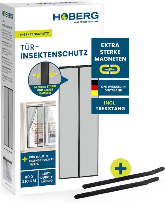 Hoberg Horrengordijn 80 x 210 cm Zwart