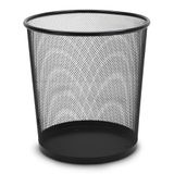 Waytex 931103 prullenbak van metaal, mesh, 13 l, zwart, prullenbak voor kantoor, badkamer, keuken