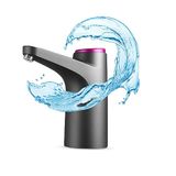 NK Waterdispenser - LED Indicator, USB Oplaadbare 1200 mAh Batterij, Silicone Materiaal, Compatibel met 4,5L 5L 7,5L 10L 11,3L 15L 18,9L (3,8 en 4,8cm Adapter) (Zwart)