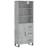 VidaXL Hoge kast 69,5x34x180 cm bewerkt hout betongrijs