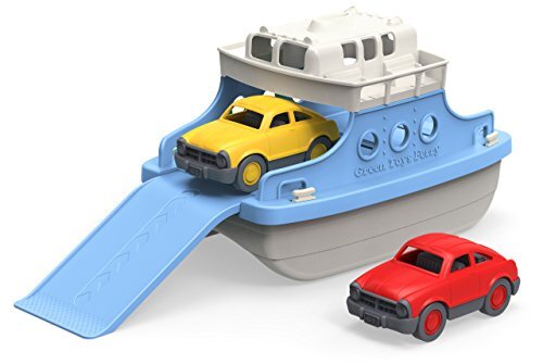 Green Toys FRBA-1038 Veerboot met twee speelgoedauto's - Bad- en waterspeelgoed