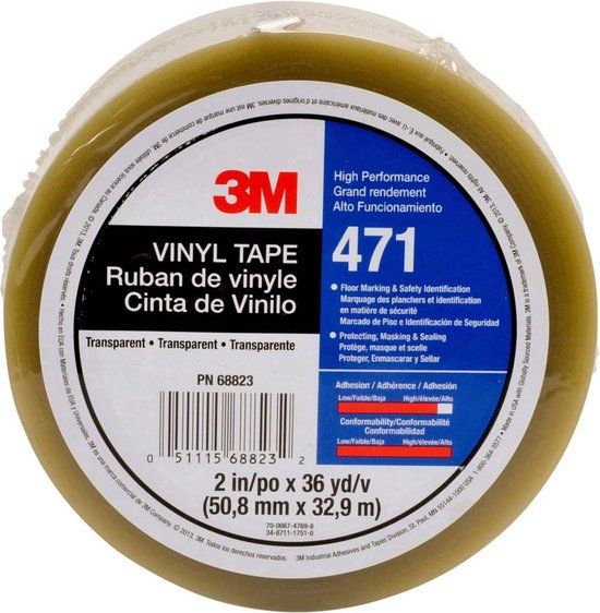 3M 471 PVC-plakband - Transparant - 50 mm x 33 m - 1 stuk