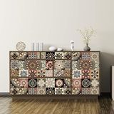 Ambiance Sticker s Meubellijm - cementtegels, zelfklevend, tegels, decoratie voor tafels, kasten, commodes rekken, meubels, Elisabetah, 60 tegelstickers, 20 x 20 cm