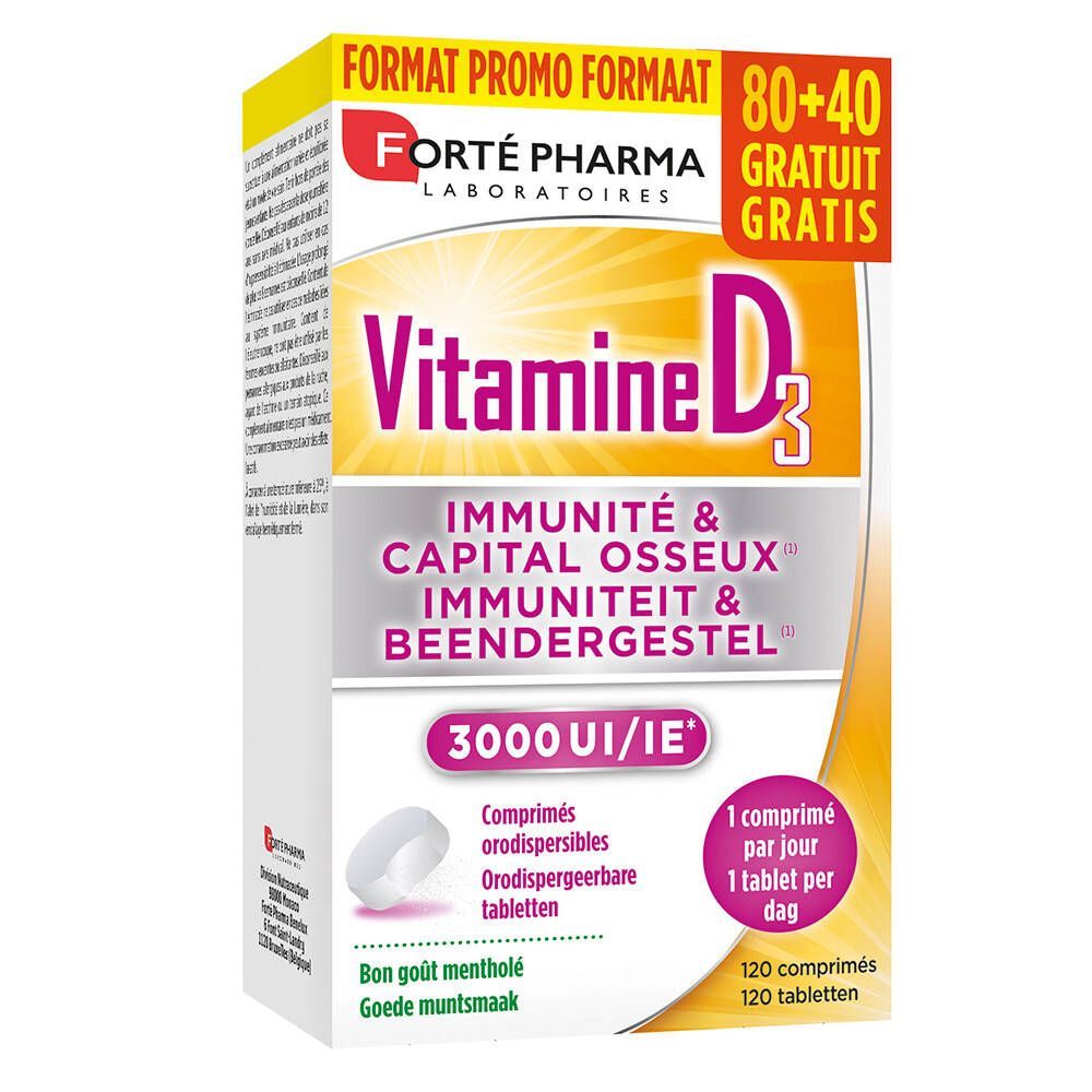 Forté Pharma Vitamine D3 3000Ui - 80+40 tabletten