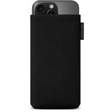 Adore June Mobiele telefoon zak Classic gerecycled zwart compatibel met iPhone 16 Pro Max 2024, moderne duurzame R-PES stoffen, Made in Europe