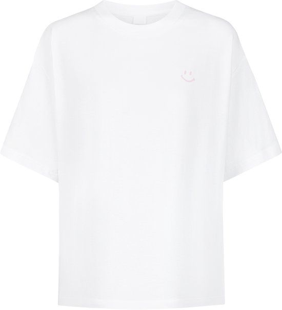 Mey T-shirt Serie Solid Love Uni met klein Smiley-print - Vrouwen - Wit - Maat XL