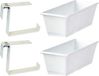 Geli Set van 5 plantenbakken wit rechthoekig 60 cm met 10 railing beugels